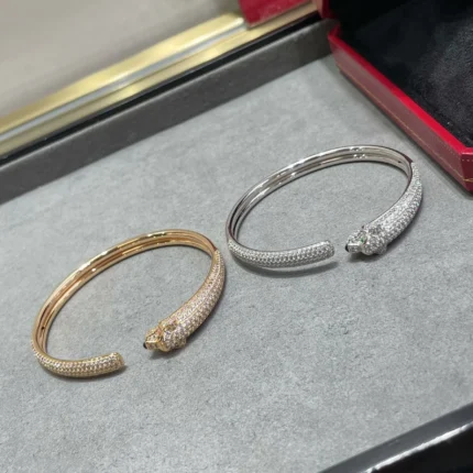 [CA]PANTHERE FULL DIAMOND OPEN BRACELET