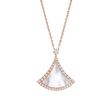 [BV]DREAM MOP DIAMOND PAVED PINK GOLD NECKLACE