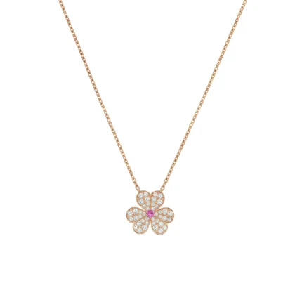 [VCA]FRIVOLE ROSE GOLD FLOWER DIAMOND NECKLACE