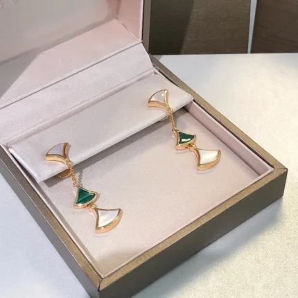 [BV]DREAM EARRINGS 3 MOTIFS MALACHITE MOP GOLD